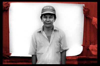 Photographic portrait – one of a series by Spiros Coutroubas documenting cyclo drivers in Saigon, Vietnam, 1997 Photographic portrait – one of a series by Spiros Coutroubas documenting cyclo drivers in Saigon, Vietnam, 1997